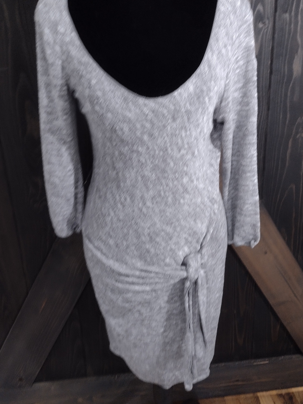 Women's Grey Knit Tie-Waist Dress Size Medium